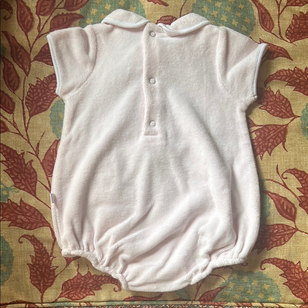 NWT Jacadi Pink Baby Onesie with Peter Pan Collar 6 months - Picture 2 of 5